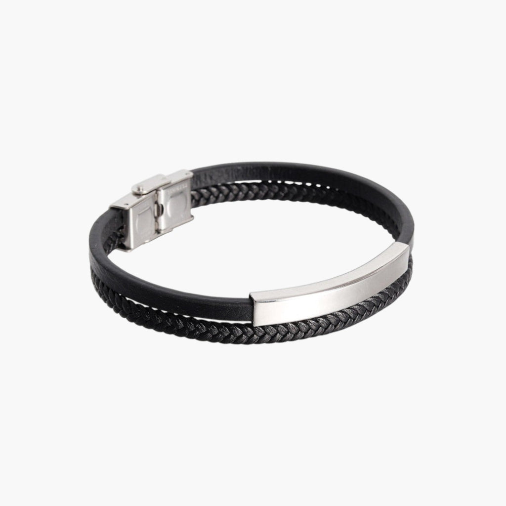 Pulsera de Cuero y Acero Inoxidable