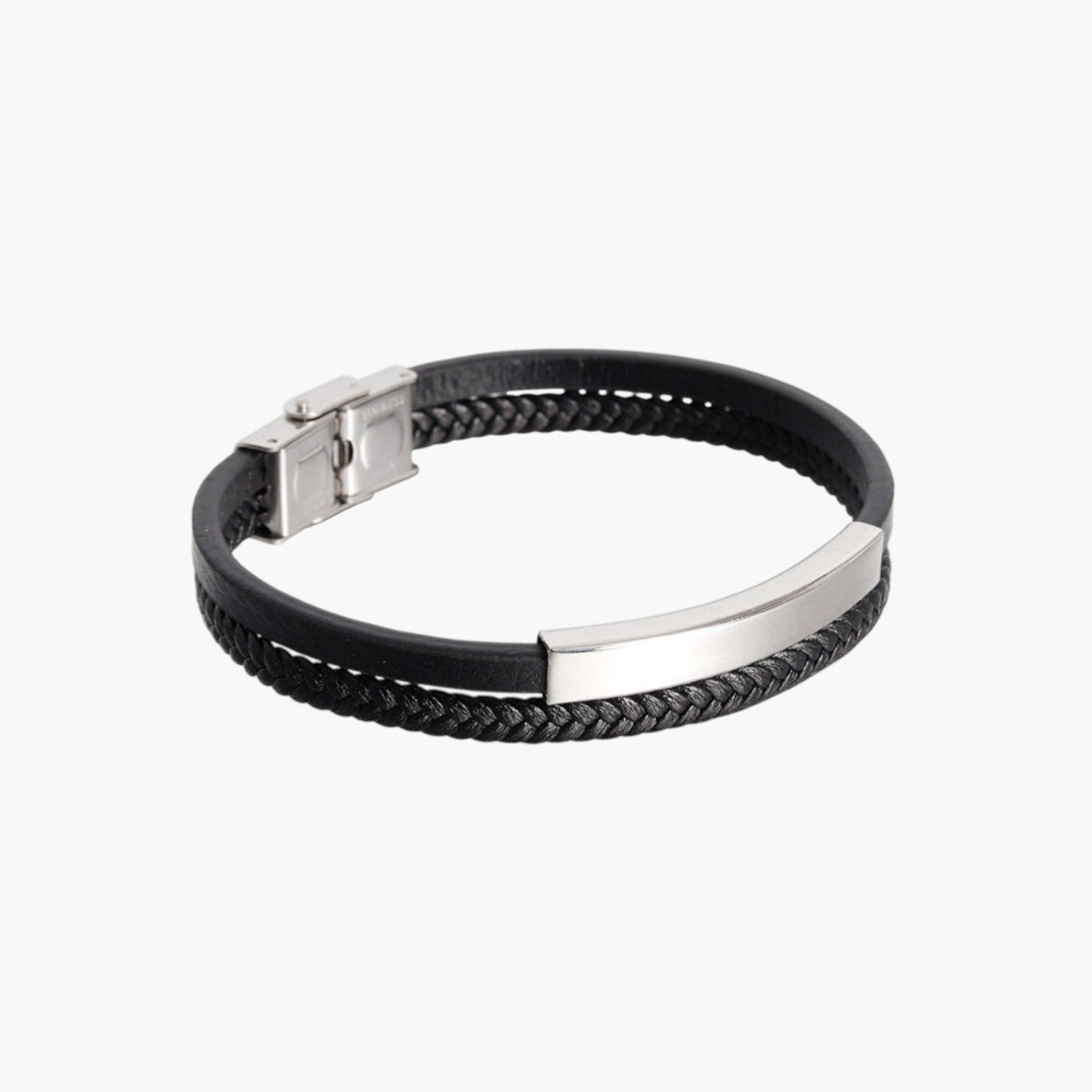 Pulsera de Cuero y Acero Inoxidable
