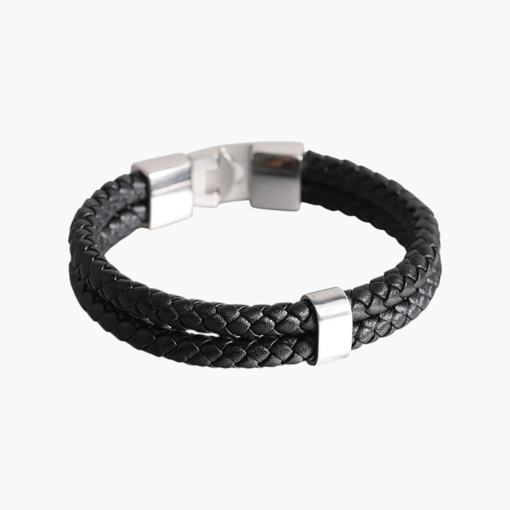 Pulsera de cuero y acero inoxidable