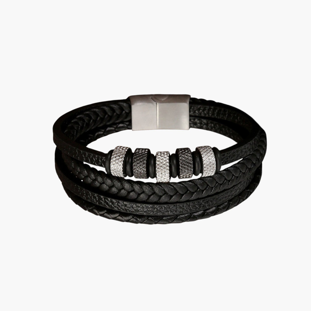 Pulsera de Cuero y Acero Inoxidable