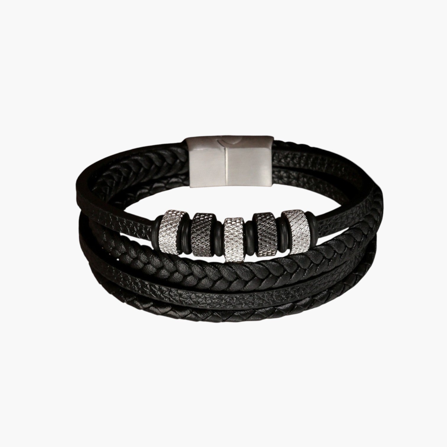 Pulsera de Cuero y Acero Inoxidable