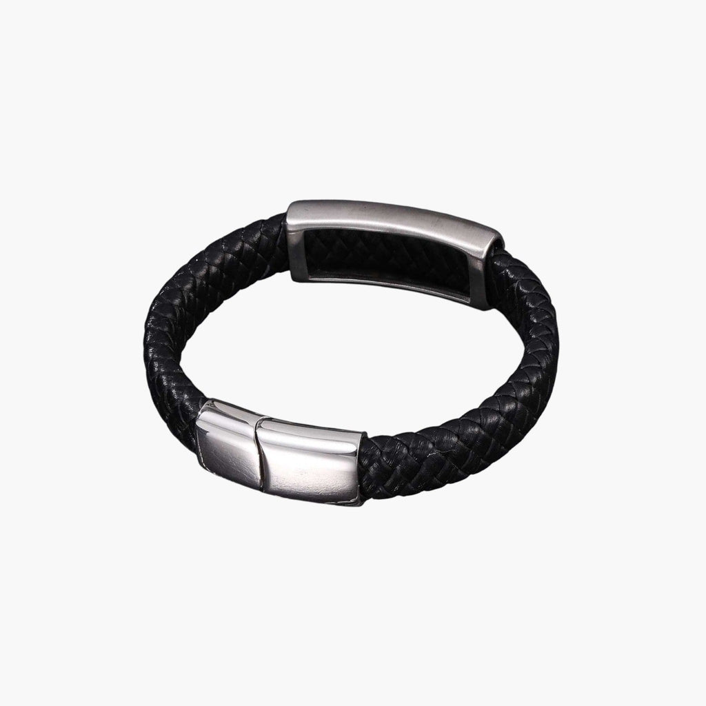 Pulsera de cuero y acero inoxidable