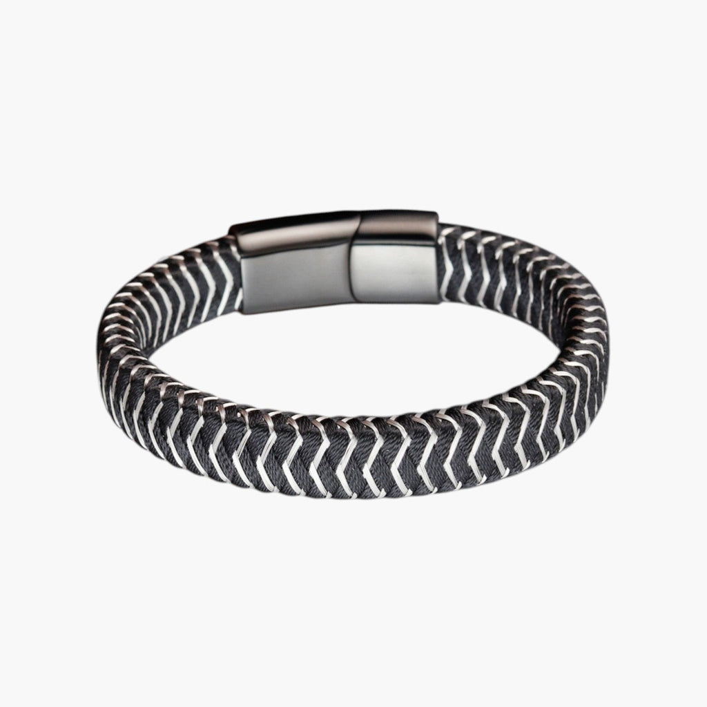 Armband aus Leder und Edelstahl