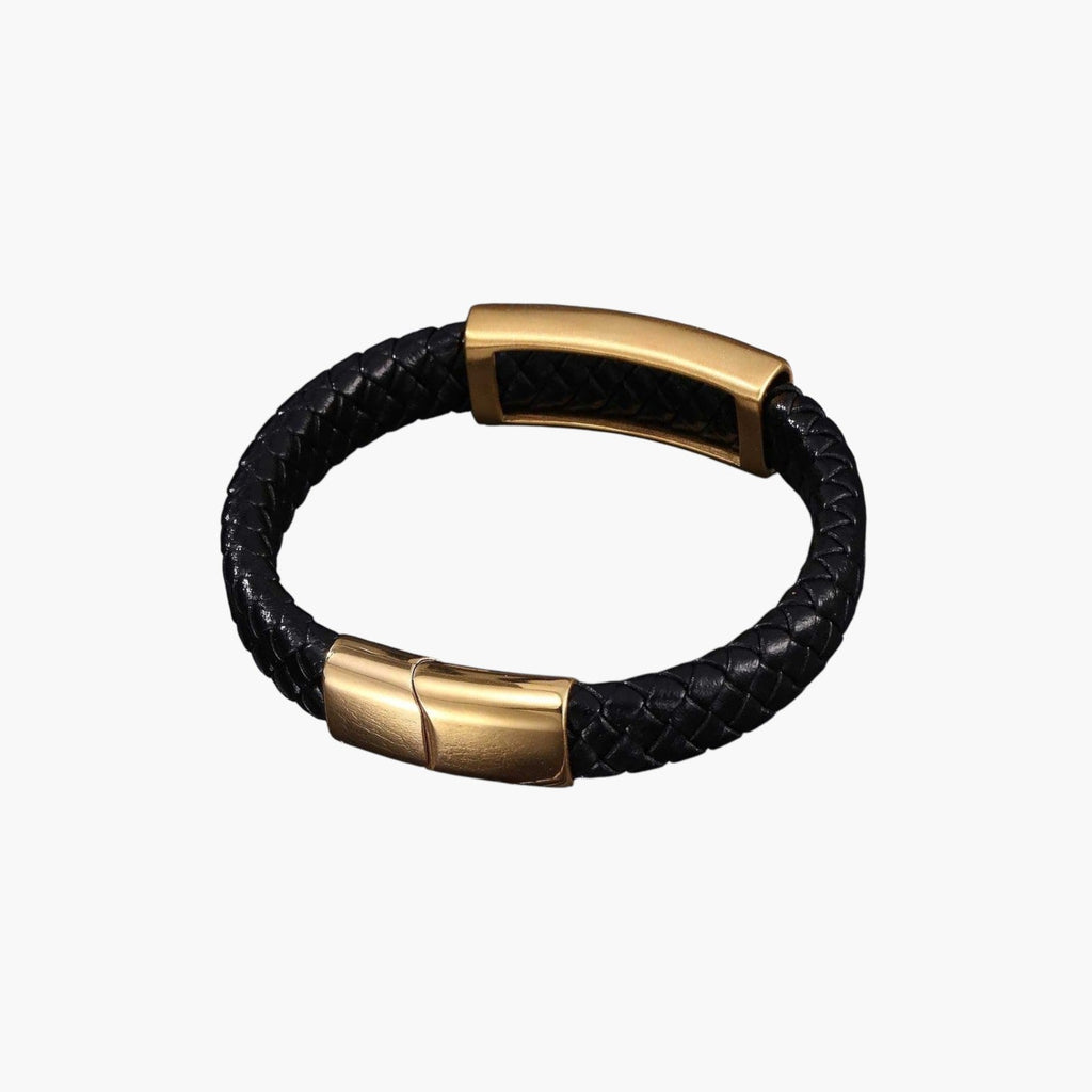 Pulsera de cuero y acero inoxidable