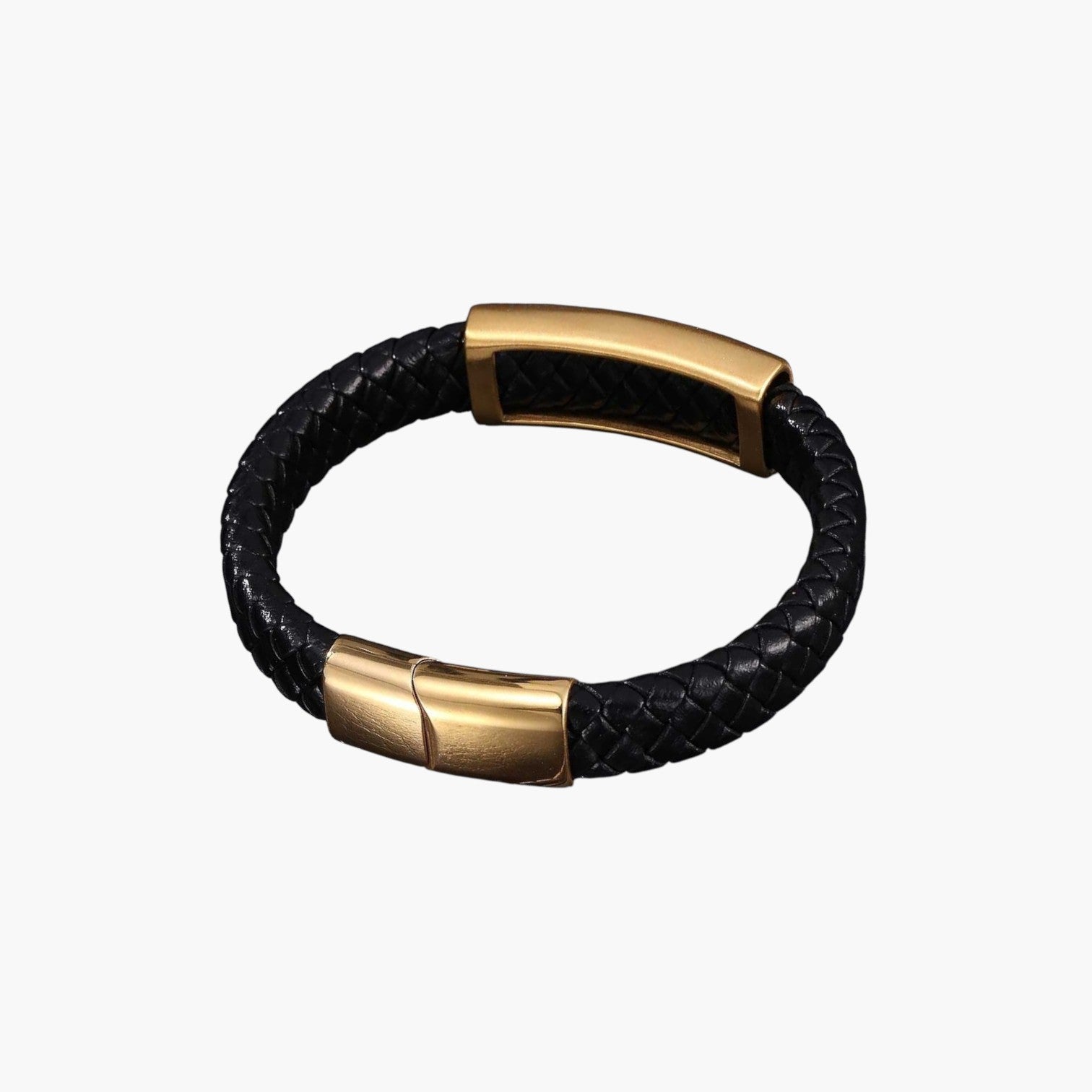 Pulsera de cuero y acero inoxidable