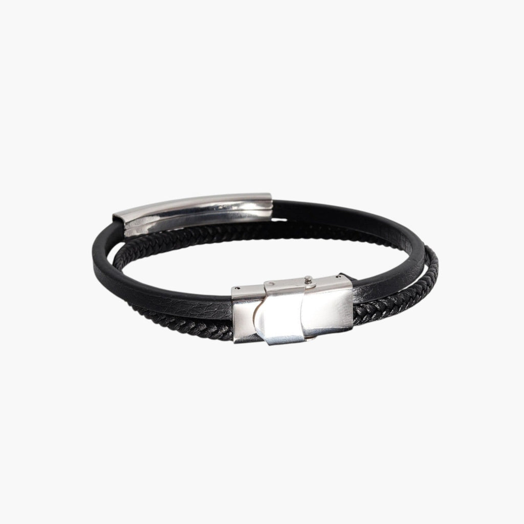 Pulsera de Cuero y Acero Inoxidable