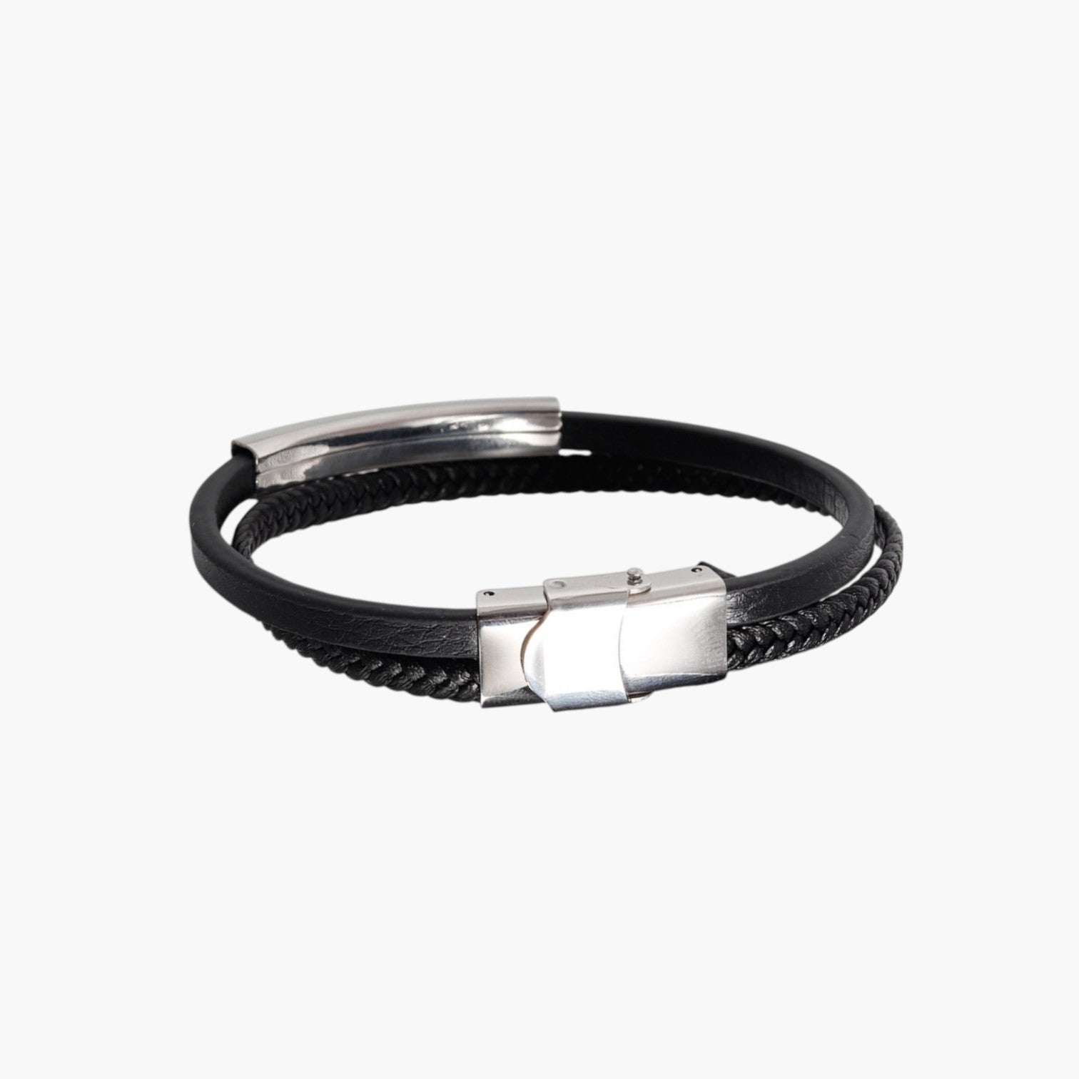 Pulsera de Cuero y Acero Inoxidable