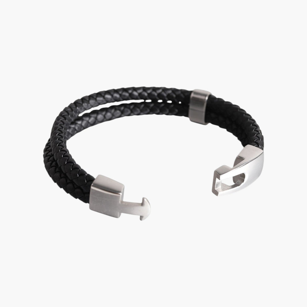 Pulsera de cuero y acero inoxidable