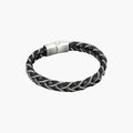 Pulseira de Couro e Aço Inoxidável 316L