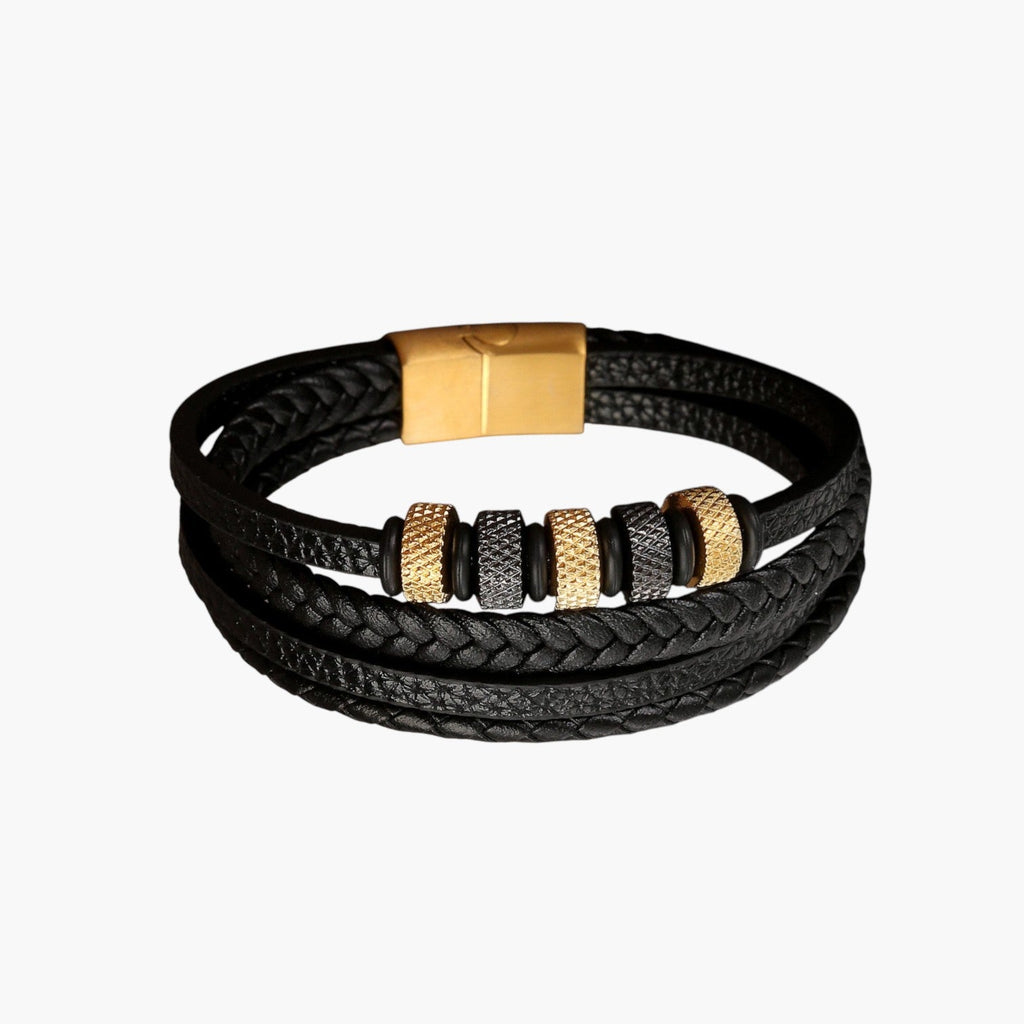 Pulsera de Cuero y Acero Inoxidable