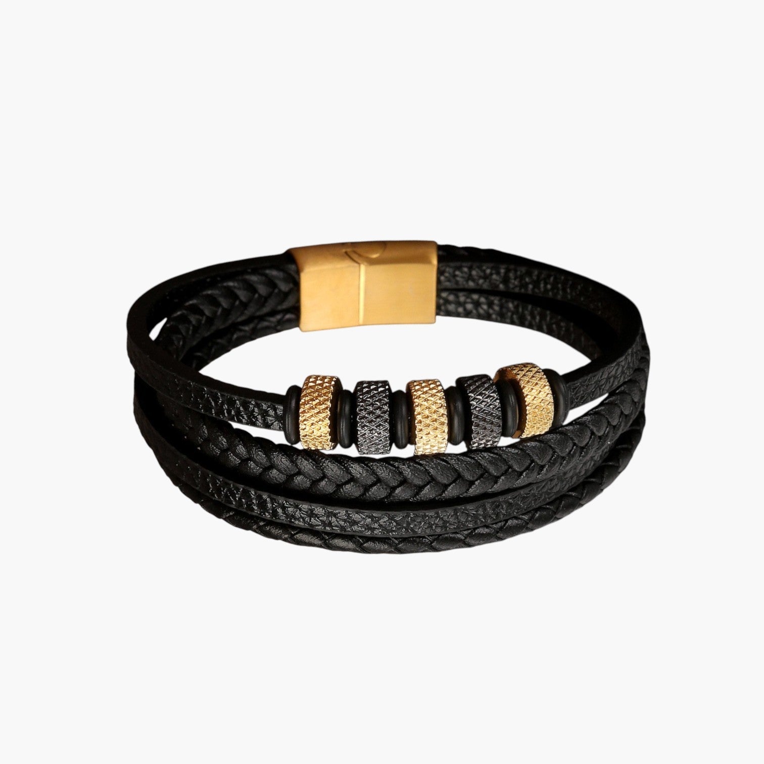 Pulsera de Cuero y Acero Inoxidable