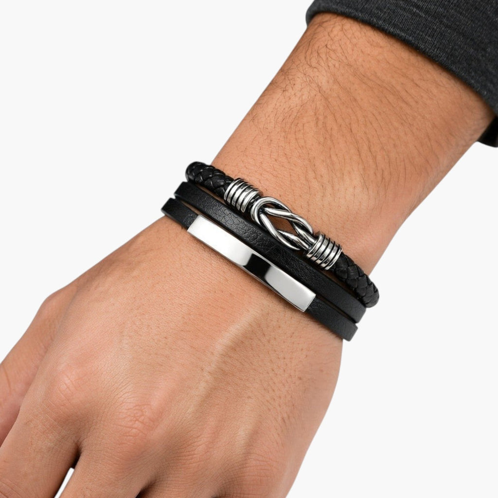 Pulsera de Cuero y Acero Inoxidable