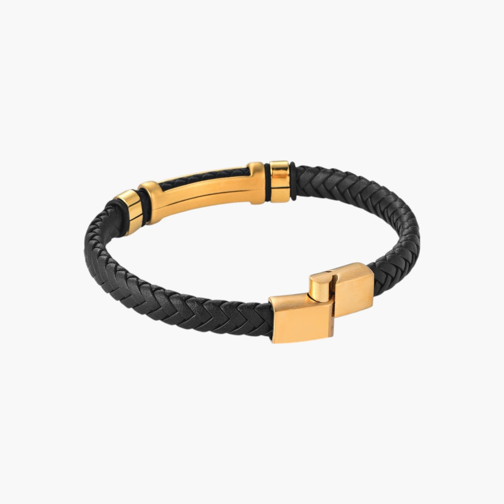 Pulsera de cuero y acero inoxidable 316L