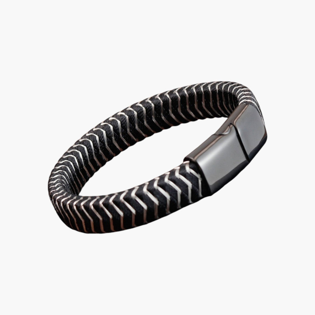 Armband aus Leder und Edelstahl