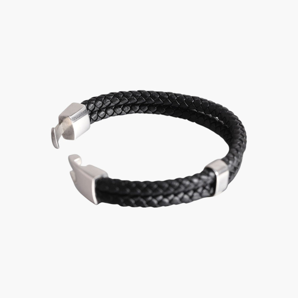 Pulsera de cuero y acero inoxidable