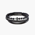 Leder- und Natursteinarmband