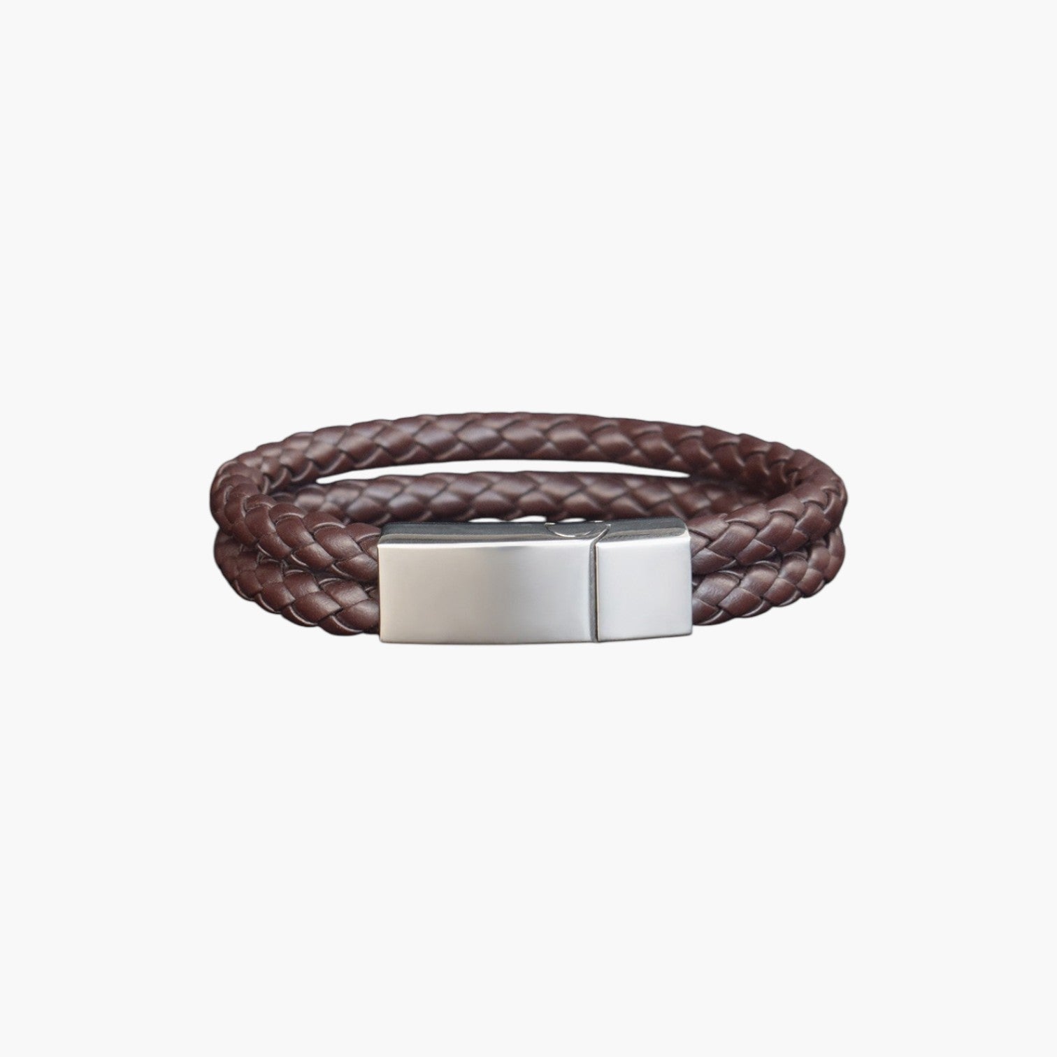 Pulseira Personalizada de Couro e Aço Inoxidável