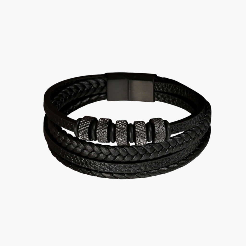 Pulsera de Cuero y Acero Inoxidable