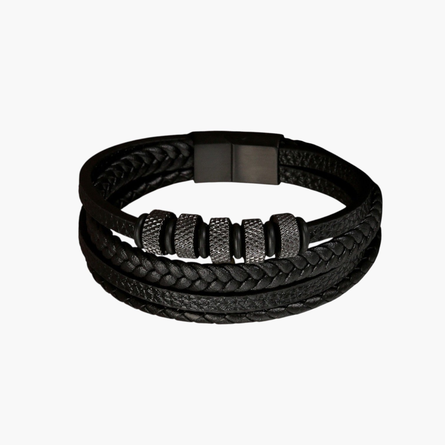 Pulsera de Cuero y Acero Inoxidable