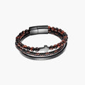 Pulseira de Couro e Pedra Natural