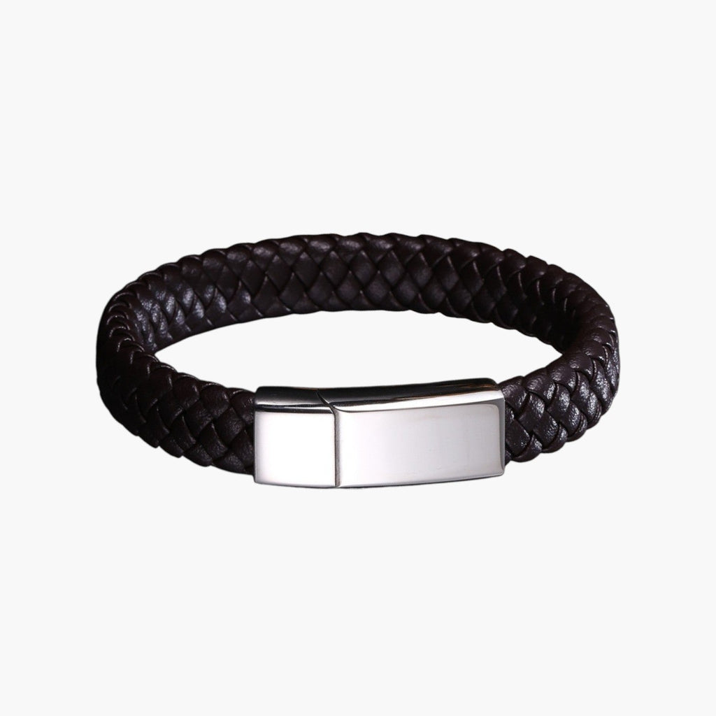 Personalisiertes Lederarmband aus Edelstahl