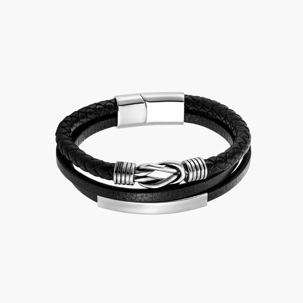 Pulsera de Cuero y Acero Inoxidable