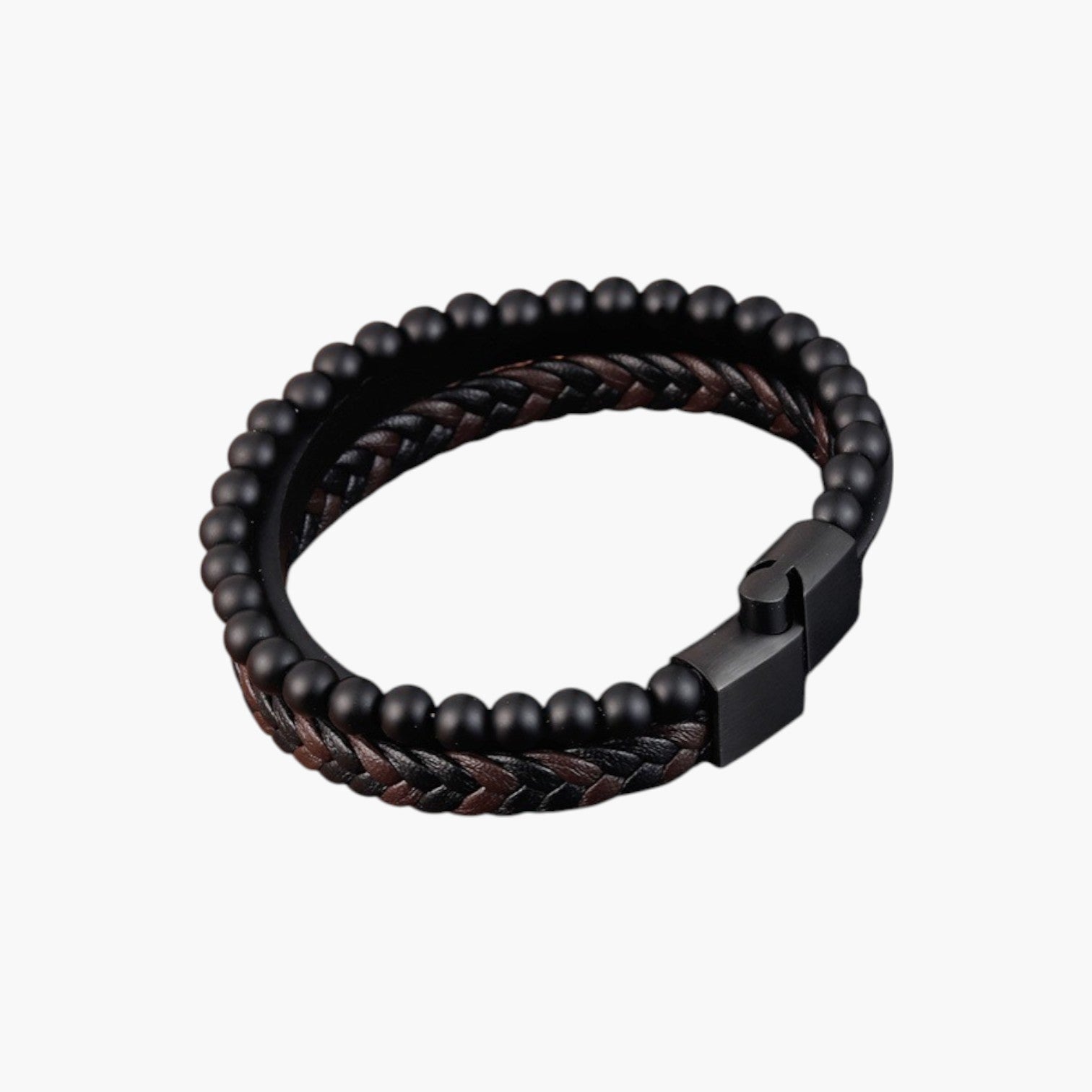 Pulseira de Couro e Pedra Natural