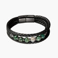 Pulseira de Couro e Pedra Natural