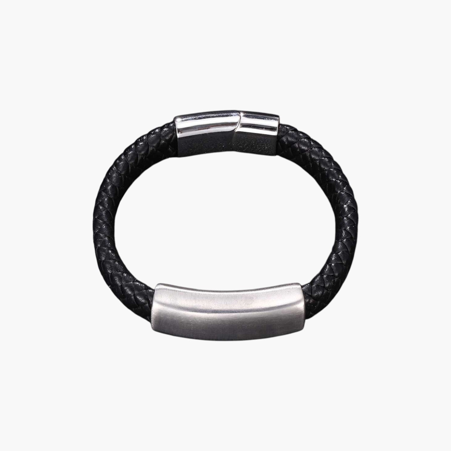 Pulsera de cuero y acero inoxidable