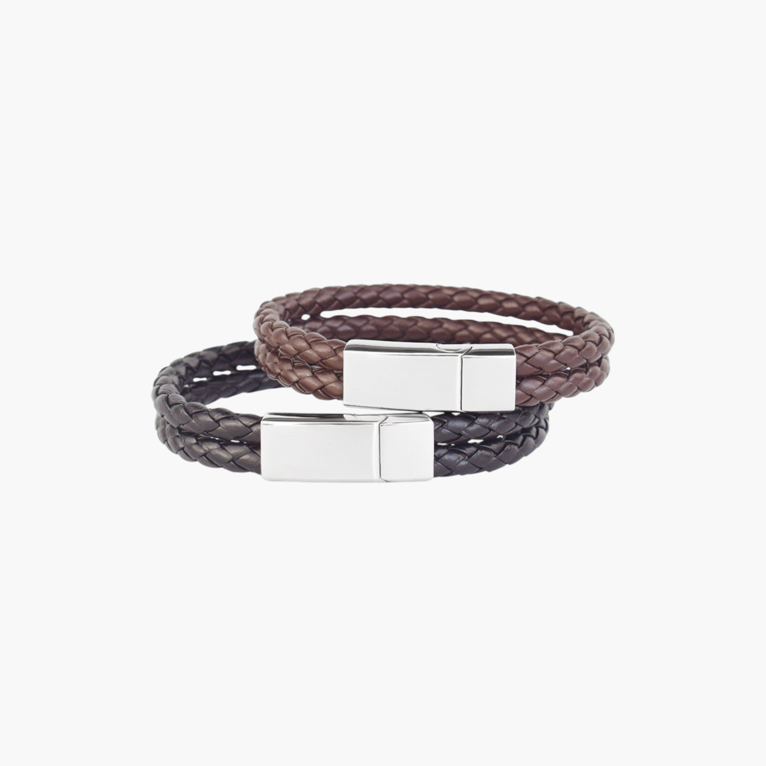 Pulseira Personalizada de Couro e Aço Inoxidável