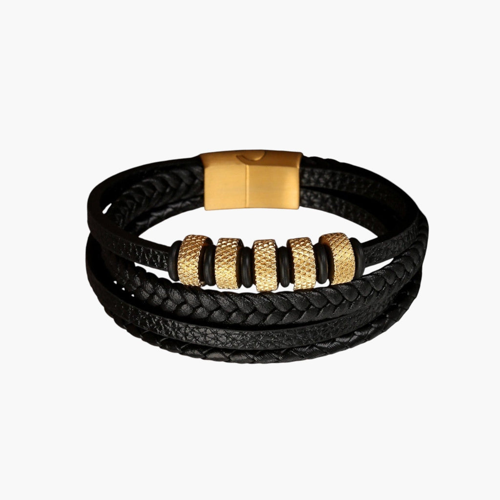 Pulsera de Cuero y Acero Inoxidable