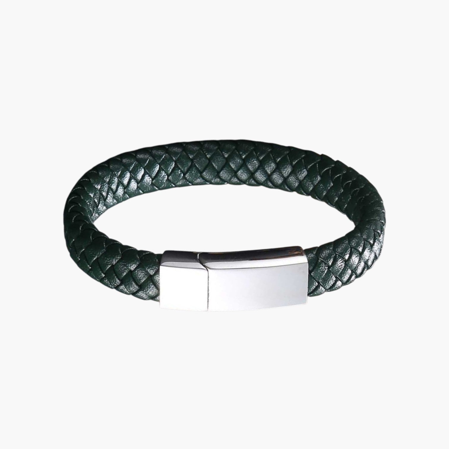 Pulseira Personalizada de Couro e Aço Inoxidável