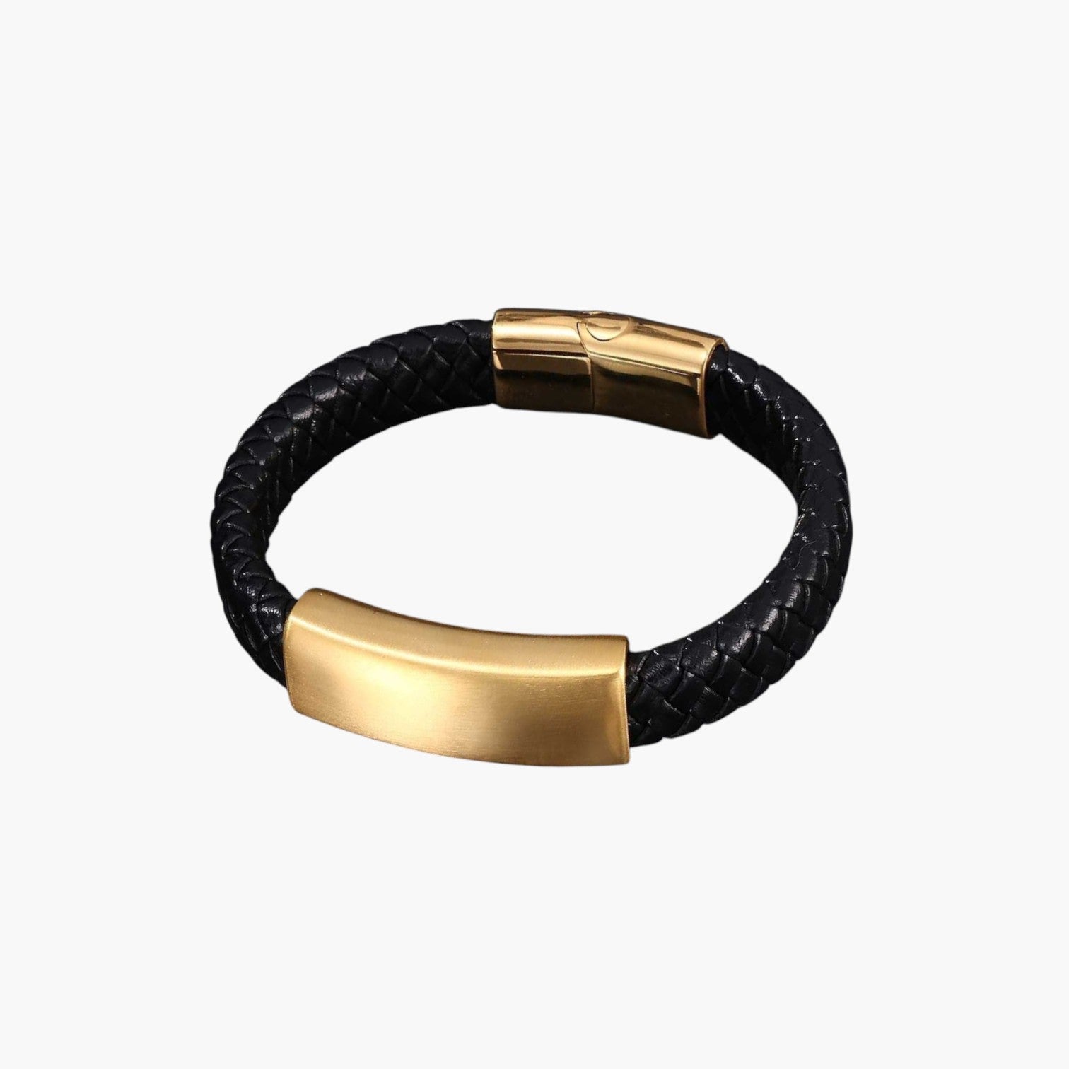 Pulsera de cuero y acero inoxidable