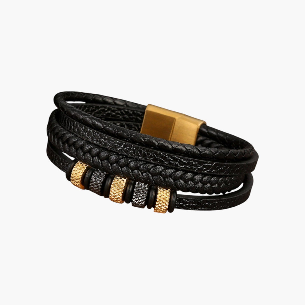 Pulsera de Cuero y Acero Inoxidable