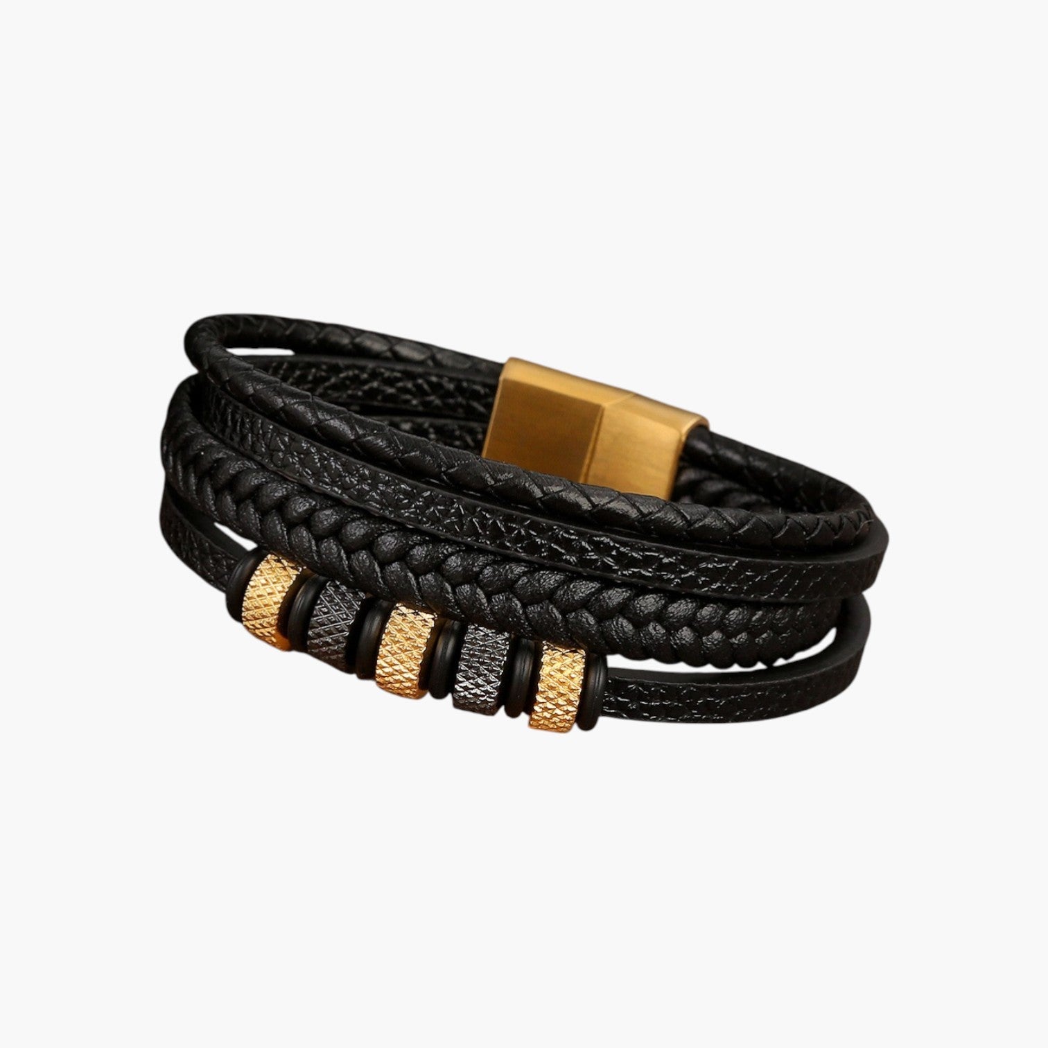 Pulsera de Cuero y Acero Inoxidable