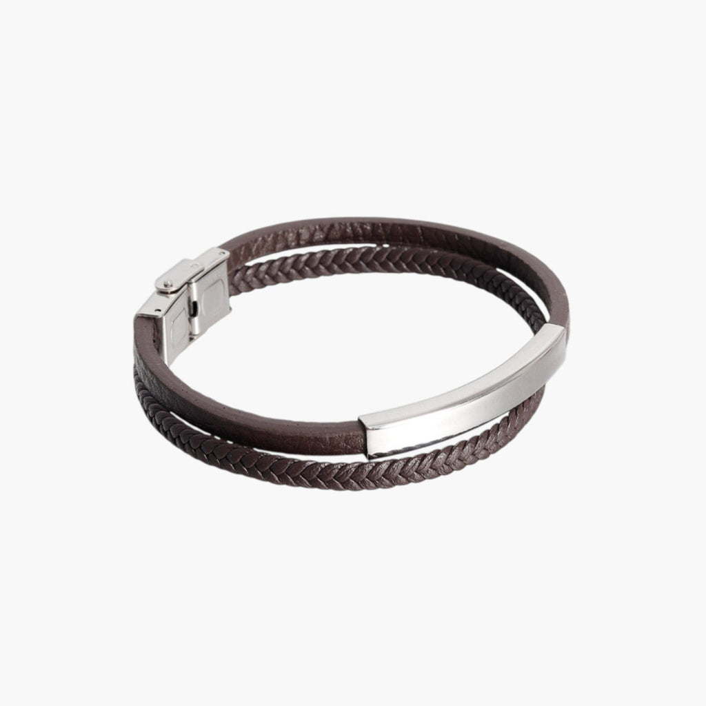 Pulsera de Cuero y Acero Inoxidable