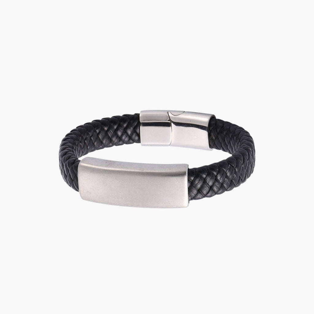 Pulsera de cuero y acero inoxidable