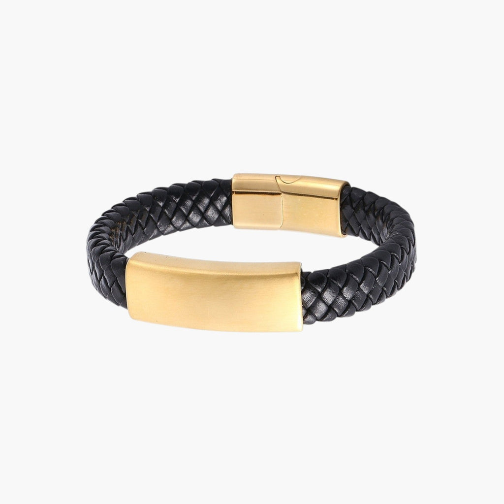 Pulsera de cuero y acero inoxidable