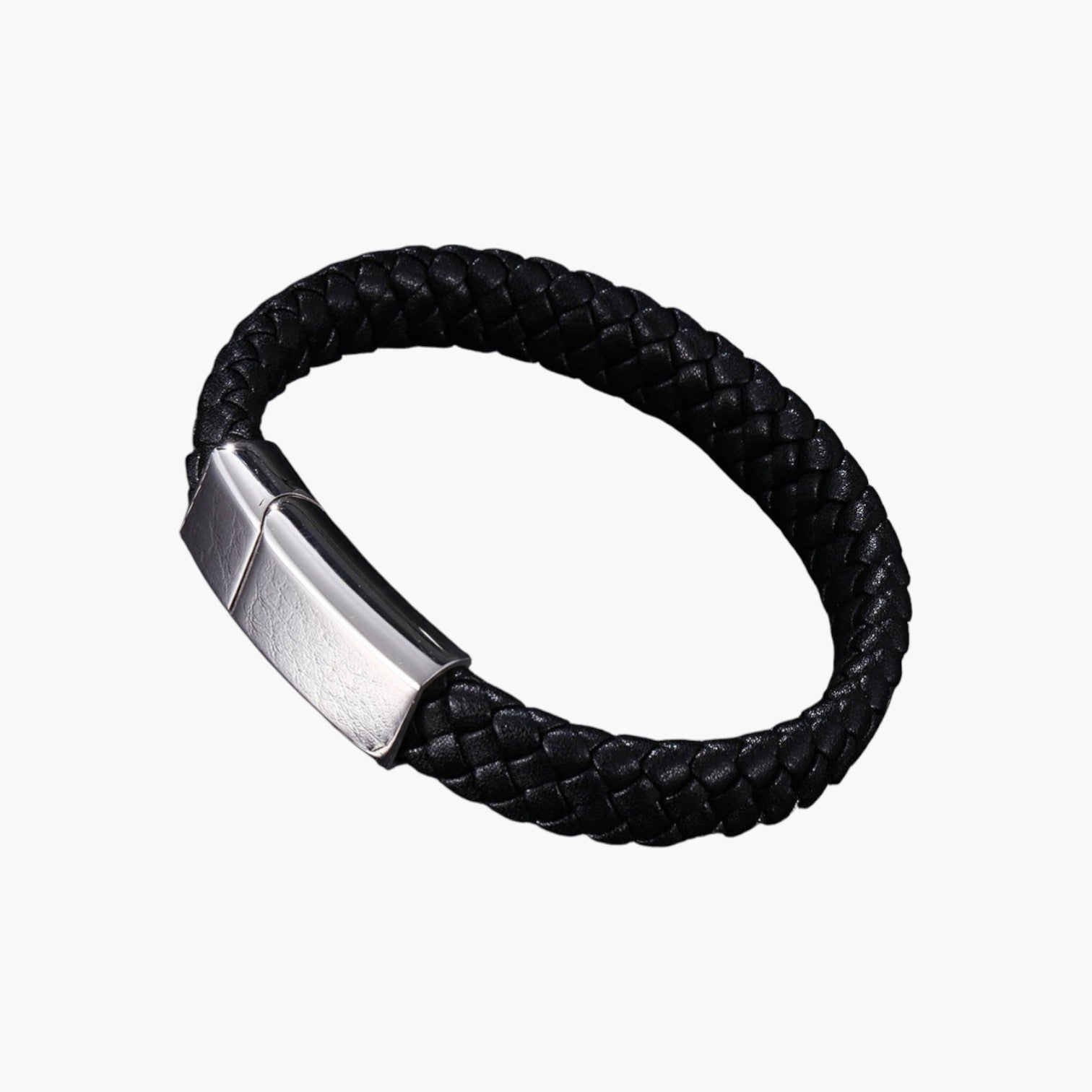 Pulseira Personalizada de Couro e Aço Inoxidável