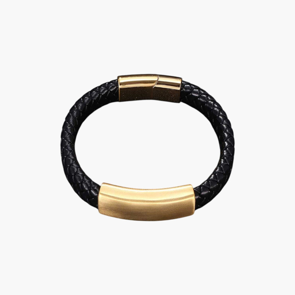 Pulsera de cuero y acero inoxidable