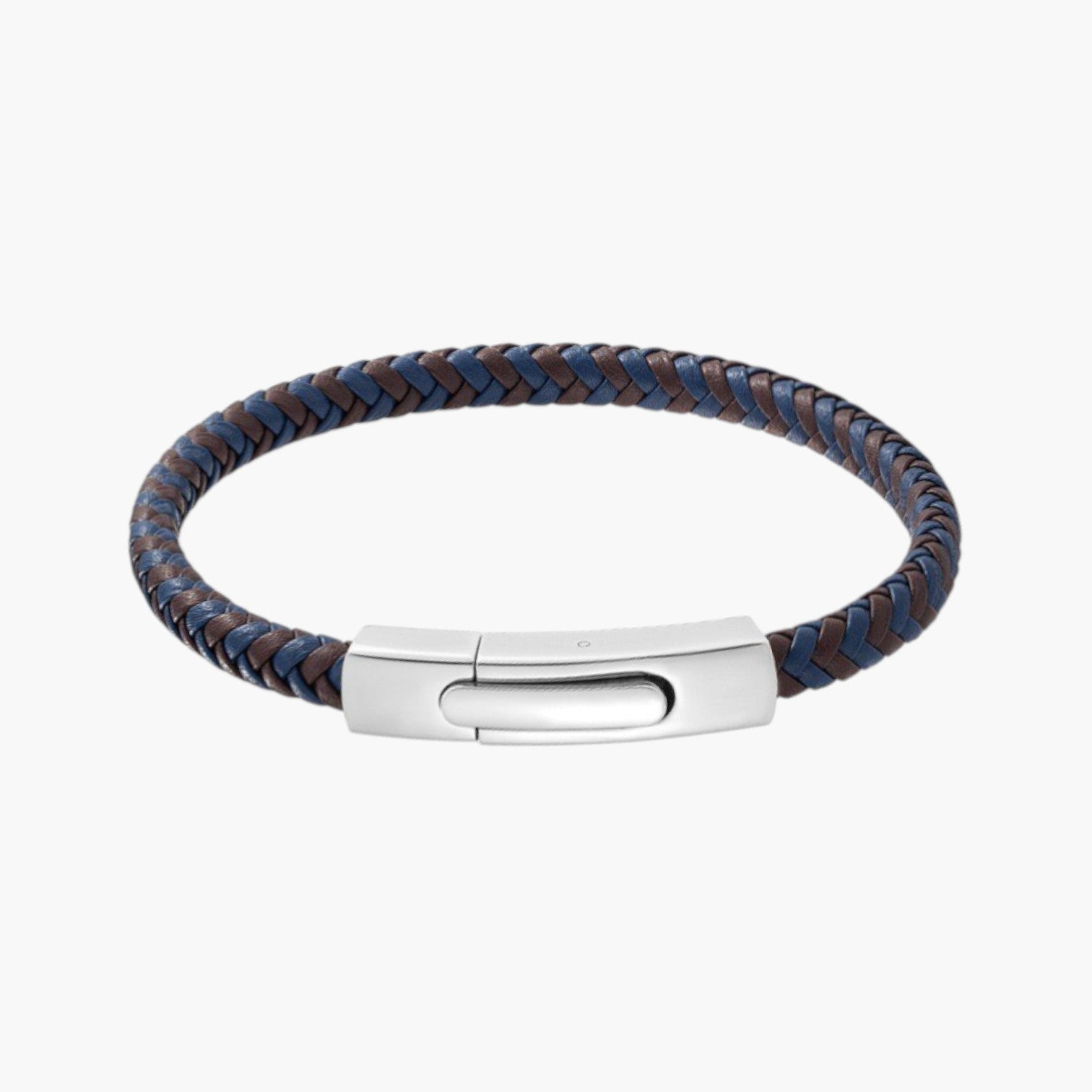Pulseira de Couro e Aço Inoxidável 316L