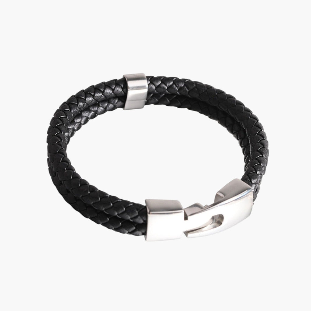 Pulsera de cuero y acero inoxidable