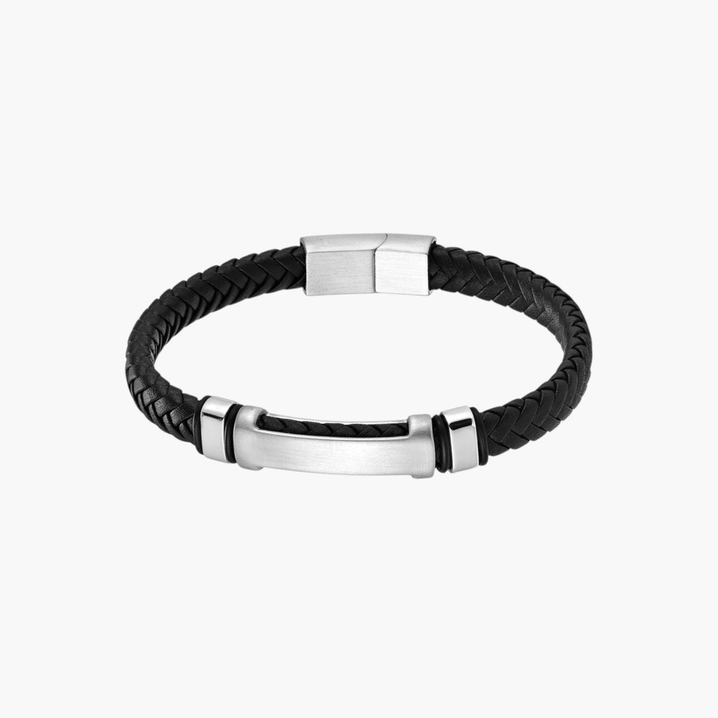 Pulsera de cuero y acero inoxidable 316L