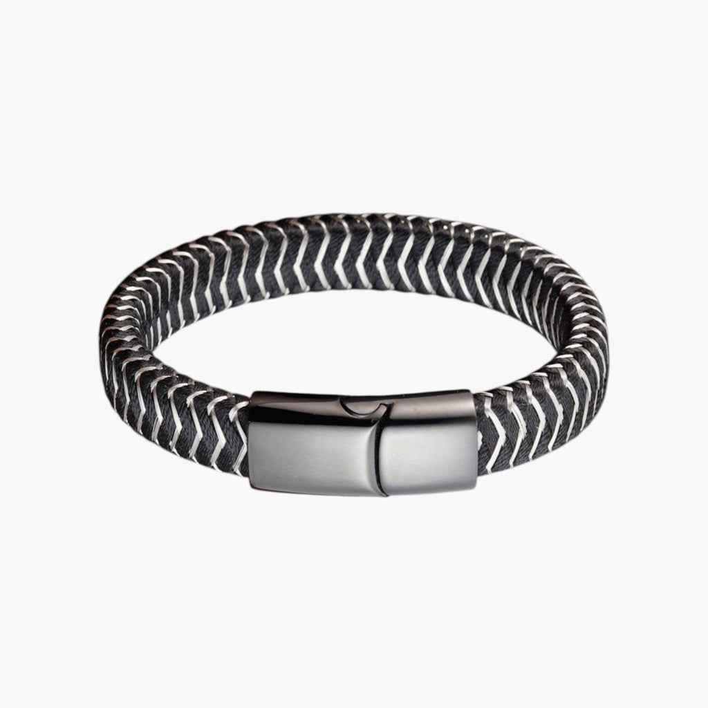 Armband aus Leder und Edelstahl