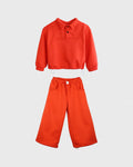 Set | Sudadera con cuello tipo solapa roja + Pantalones