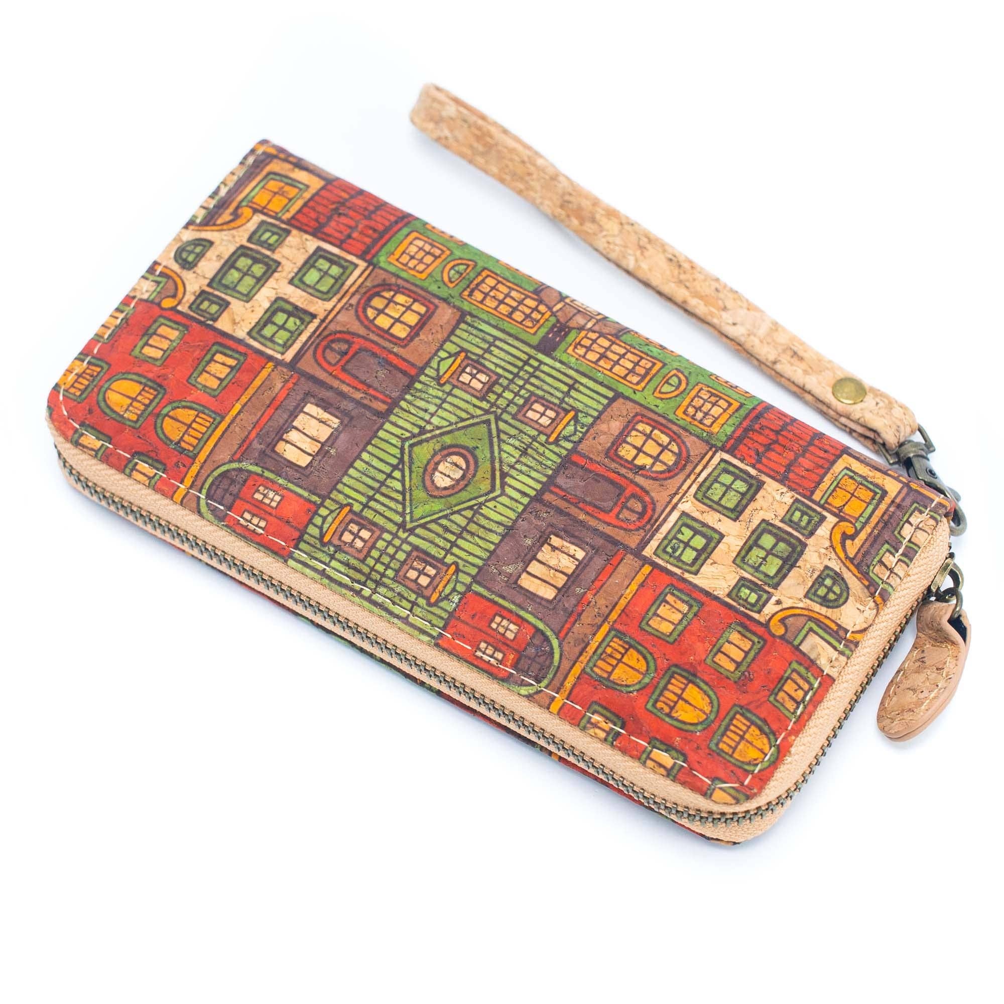 Various patterns natural cork women zipper card wallet- Vegan Cork Wallet BAG-2216
