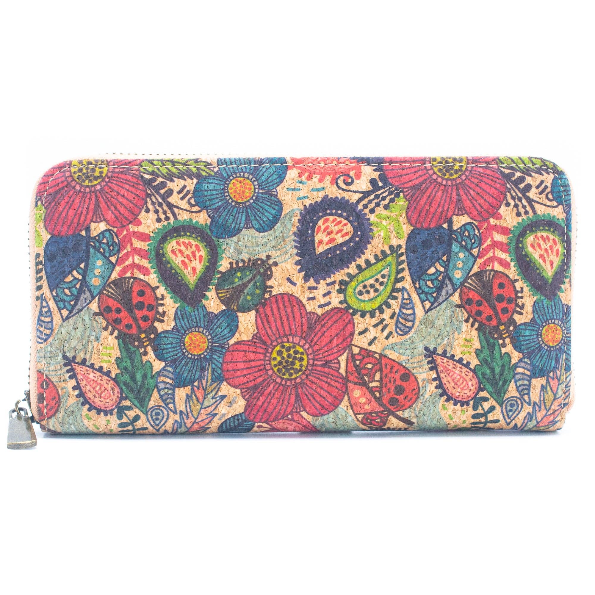 Various patterns natural cork women zipper card wallet- Vegan Cork Wallet BAG-2219