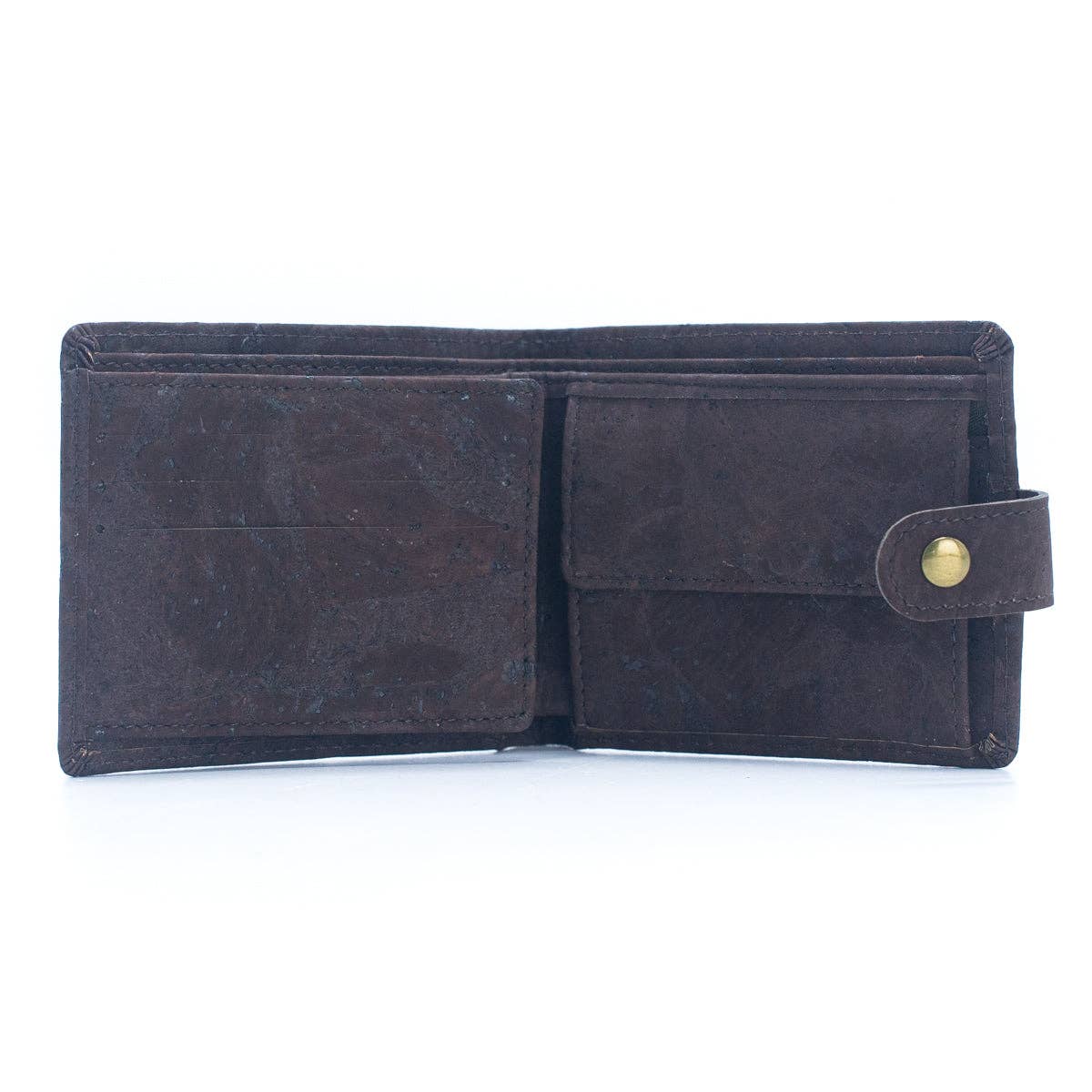 Schlankes zweifach faltbares Portemonnaie aus Kork mit Druckknopf BAG-2270-WALLET