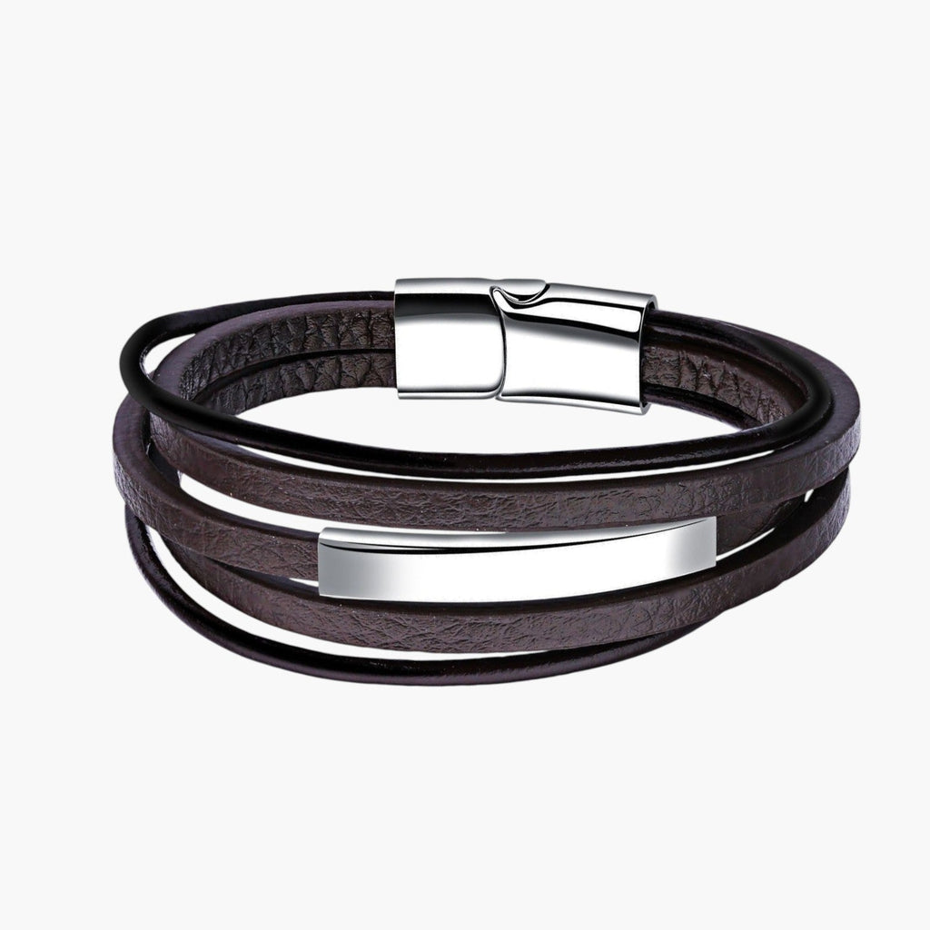 Armband aus Leder und Edelstahl