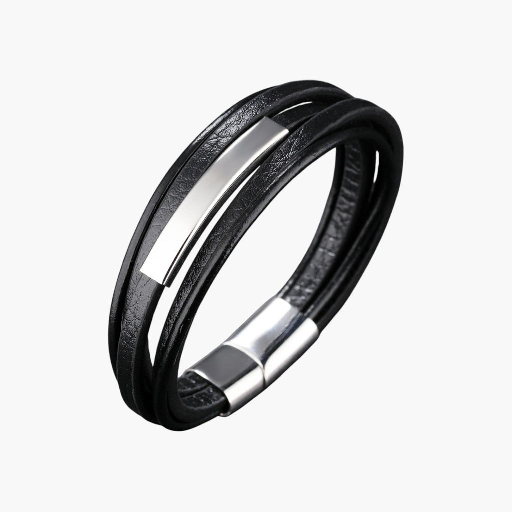 Armband aus Leder und Edelstahl